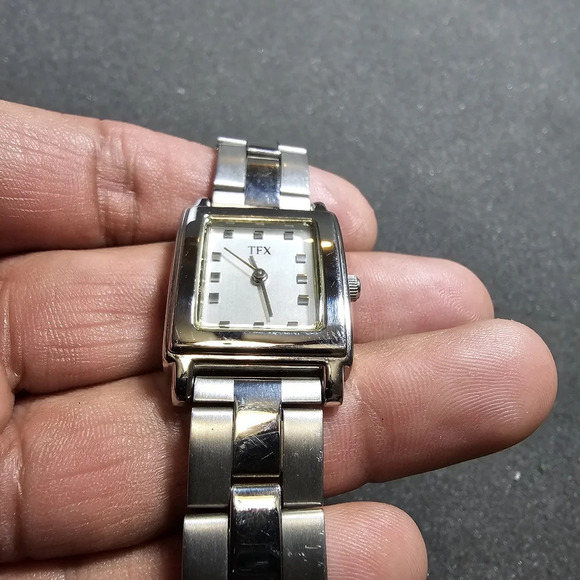 TFX By Bulova Ladies Quartz Watch Silver Tone Rectangle Date Just Dial Working s - Picture 5 of 10